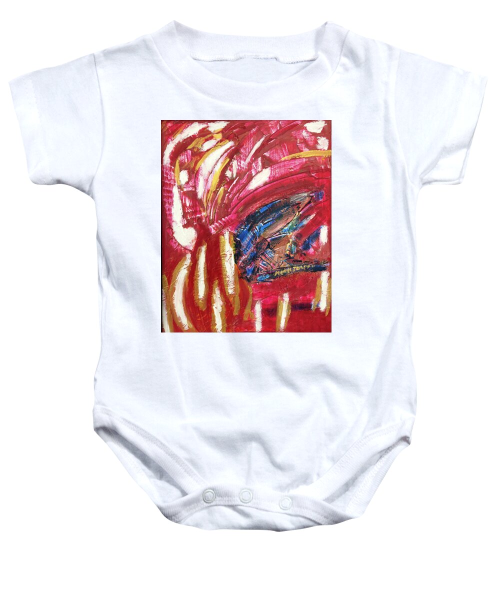 Estival Baby Onesie featuring the painting Expression Estivale by Medge Jaspan