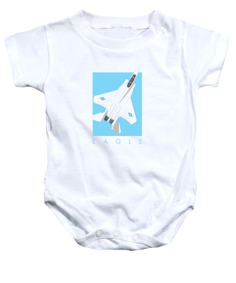 Jet Baby Onesie featuring the digital art F-15 Eagle Fighter Jet Aircraft - Sky by Organic Synthesis