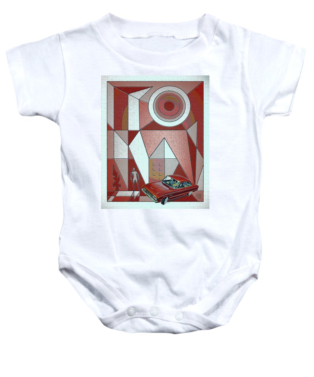 Falconer Baby Onesie featuring the digital art Falconer / Red Falcon by David Squibb