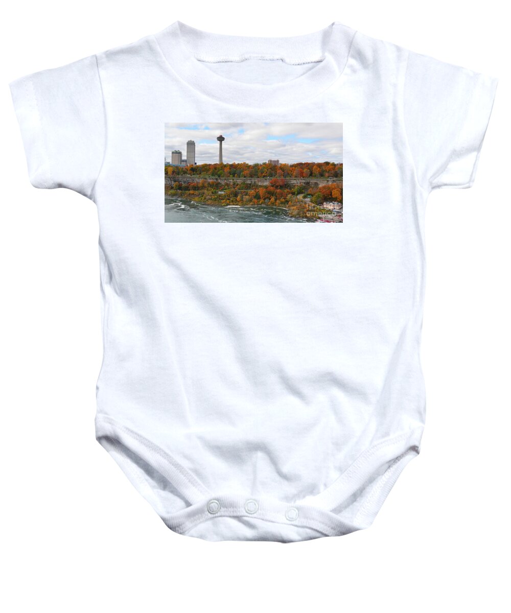 Autumn Fall Otoño Colors Baby Onesie featuring the photograph Fall Colors of Niagara Falls Ontario Canada by fototaker Tony