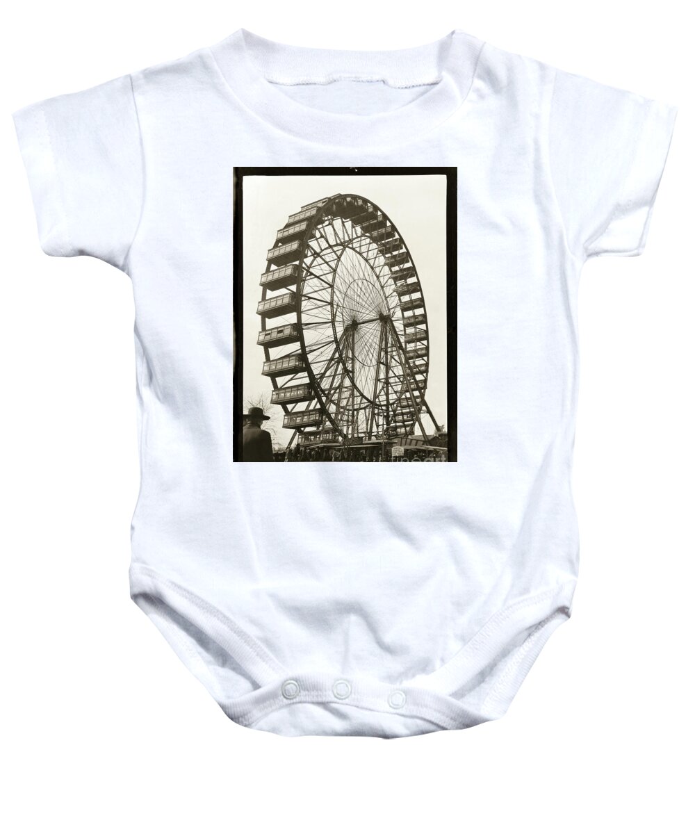 America Baby Onesie featuring the photograph Ferris Wheel 1904 by Martin Konopacki Restoration