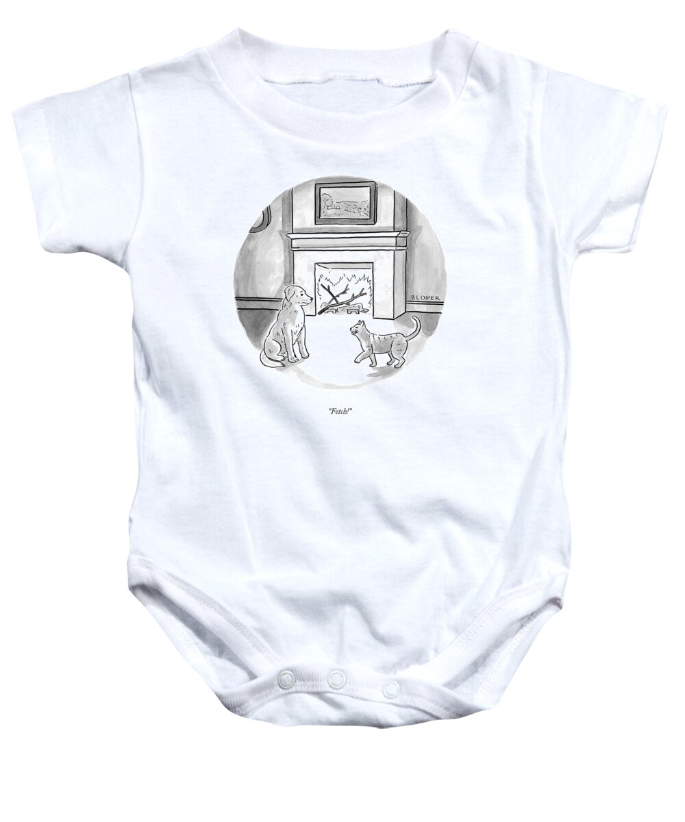 Fetch! Baby Onesie featuring the drawing Fetch by Brendan Loper