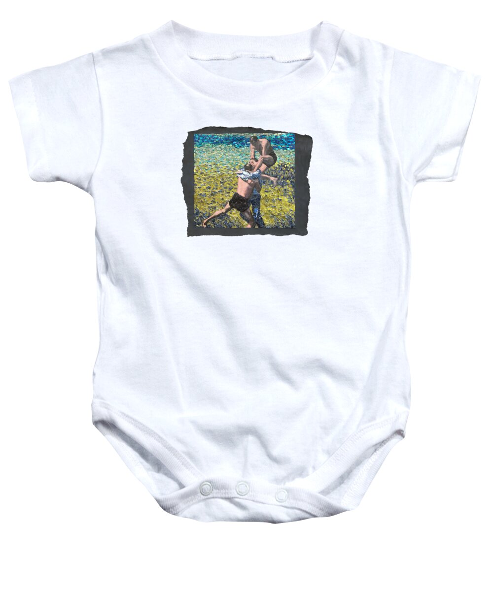 Glass Baby Onesie featuring the mixed media Fig. 76. Double-drowning release. In position. by Matthew Lazure