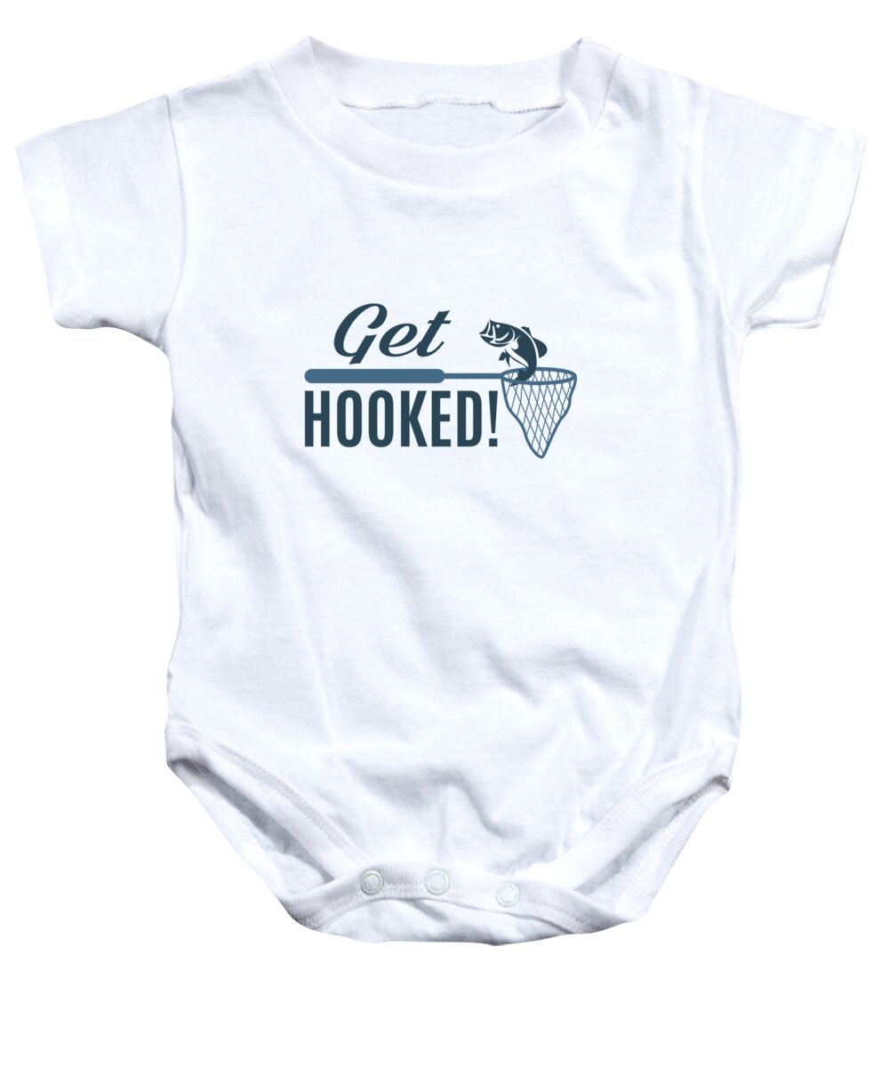 Fishing Baby Onesie featuring the digital art Fishing - Get Hooked by Jacob Zelazny