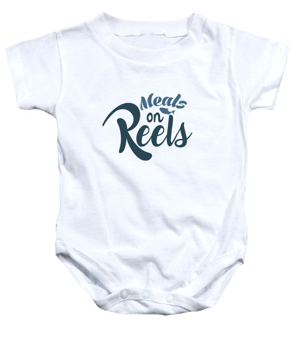 Fishing Baby Onesie featuring the digital art Fishing - Meals on Reels by Jacob Zelazny