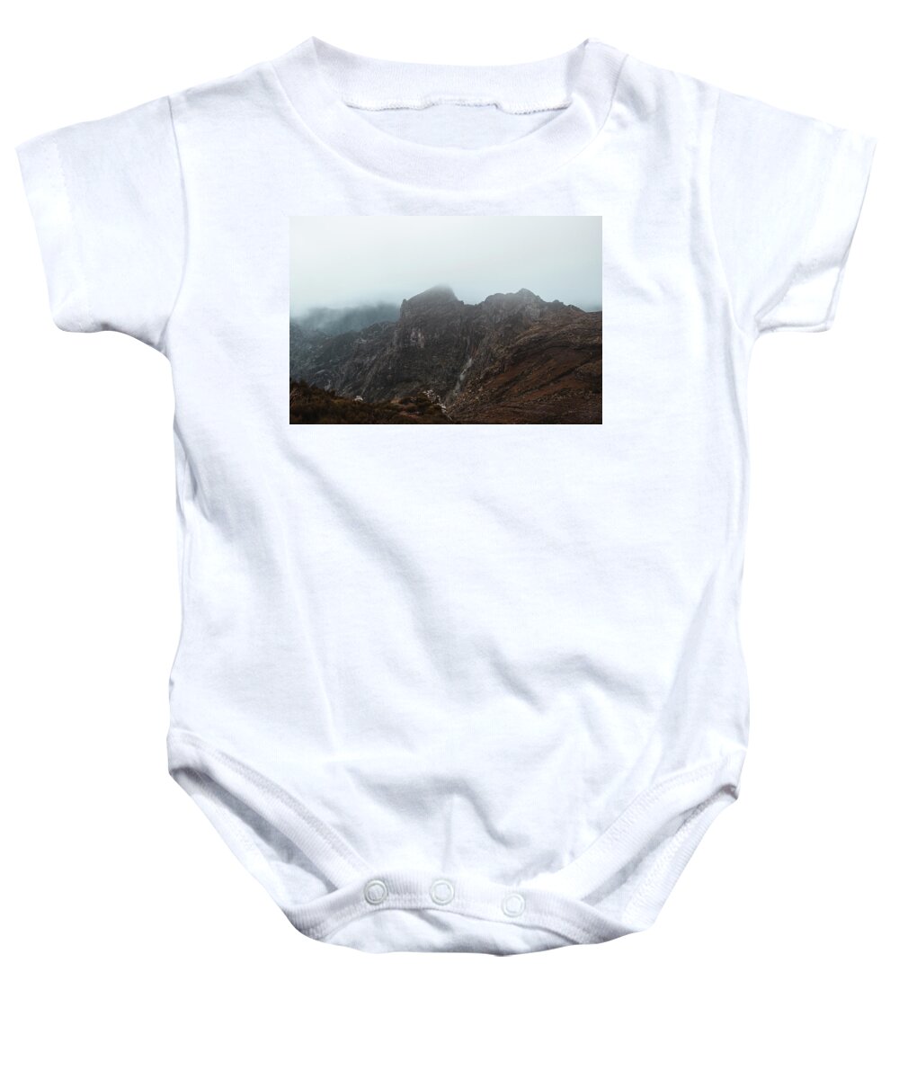 Pico Areiro Baby Onesie featuring the photograph Foggy Madeira landscape by Vaclav Sonnek