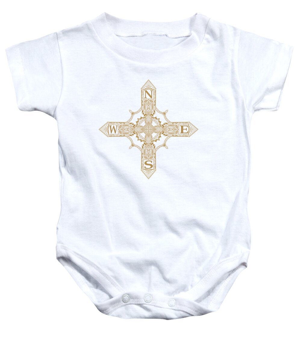 Four Baby Onesie featuring the digital art Four Cardinal Directions by Angie Tirado
