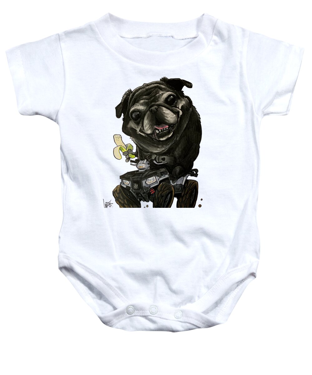 Fraboni Baby Onesie featuring the drawing Fraboni 5496 by Canine Caricatures By John LaFree