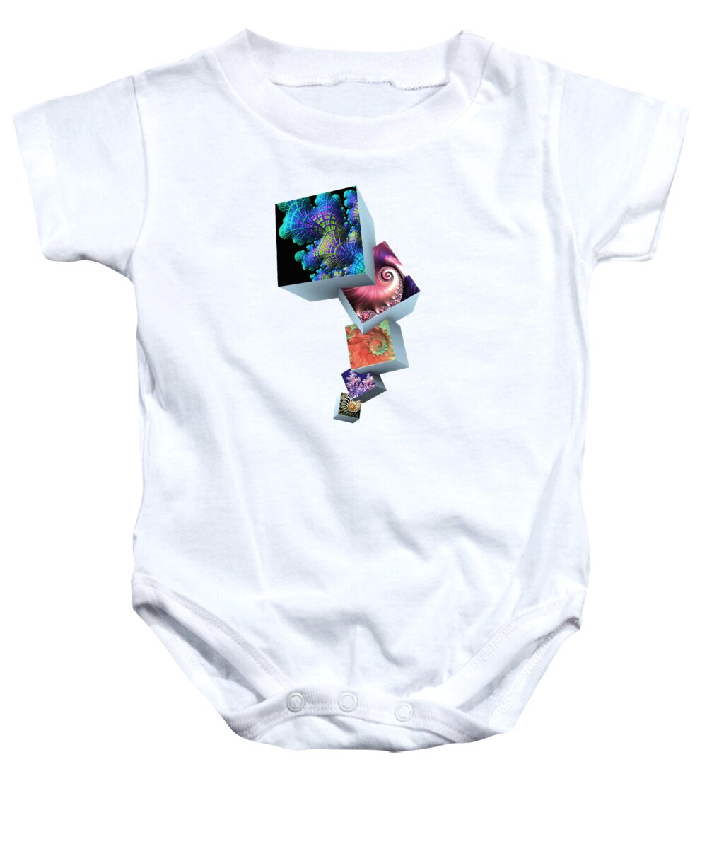 Fractal Geometro Baby Onesie featuring the digital art Fractal Geometro by Susan Maxwell Schmidt