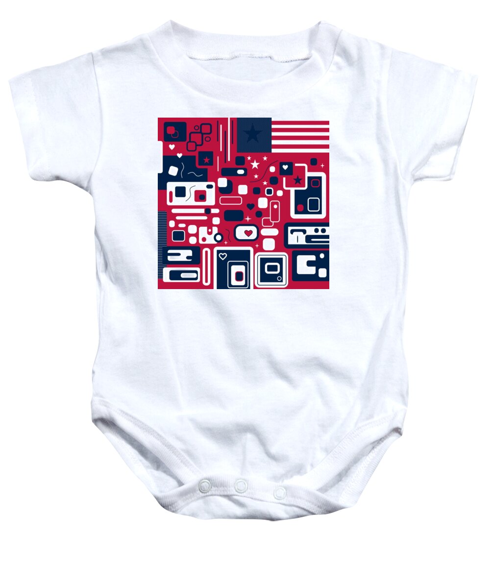 Red Baby Onesie featuring the digital art Free To Be Me by Designs By L