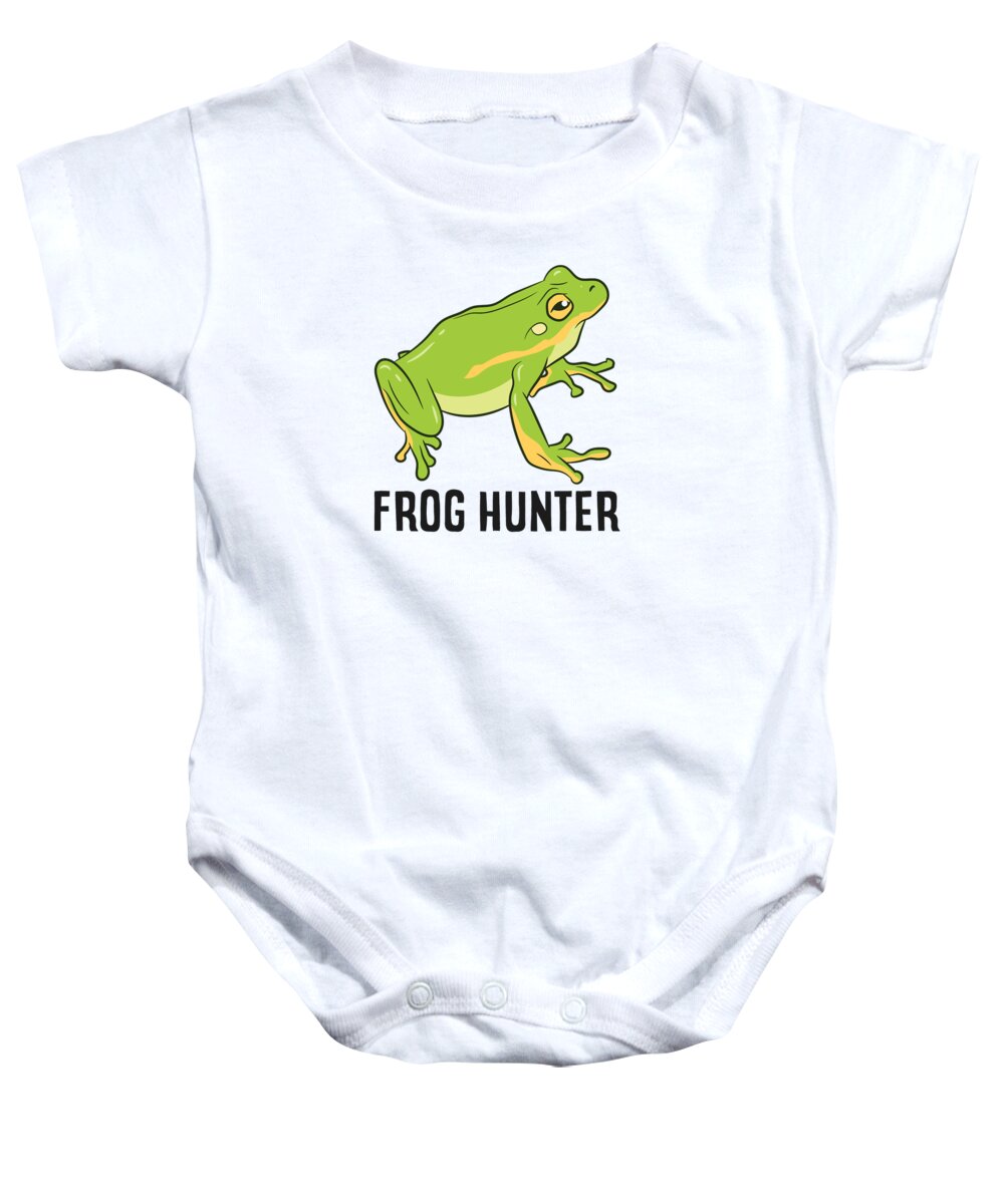 Funny Frog Hunter Cute Frog Catcher Gift For Frog Hunter Baby Onesie