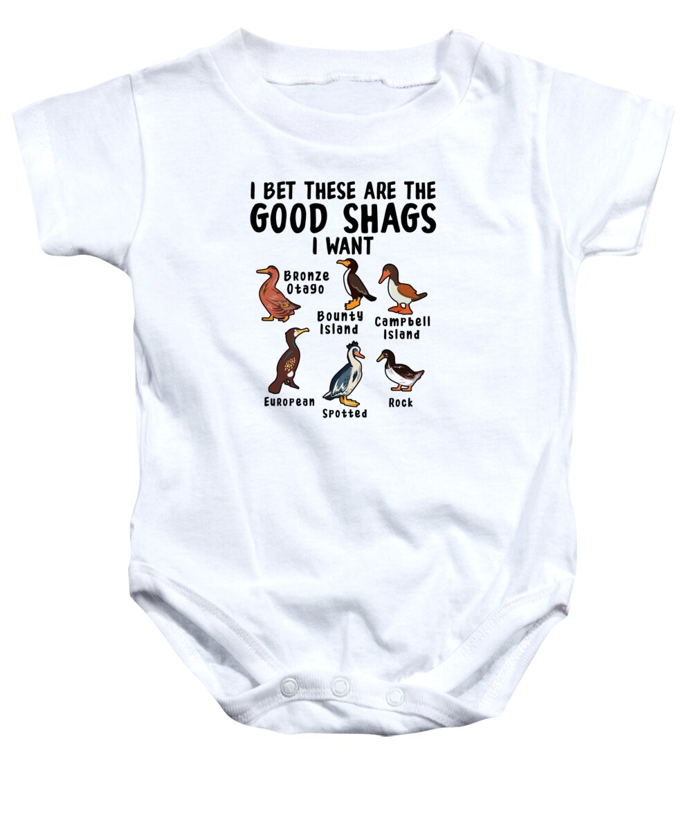 Goose Baby Onesie featuring the digital art Funny Good Shags Goose Farm Animal Goose Breeder Agriculture by Toms Tee Store