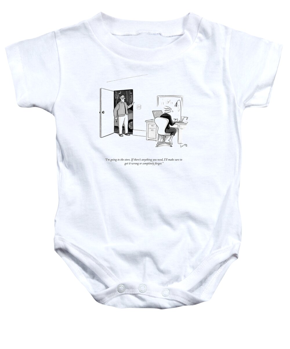 A25069 Baby Onesie featuring the drawing Get It Wrong Or Completely Forget by Julia Suits