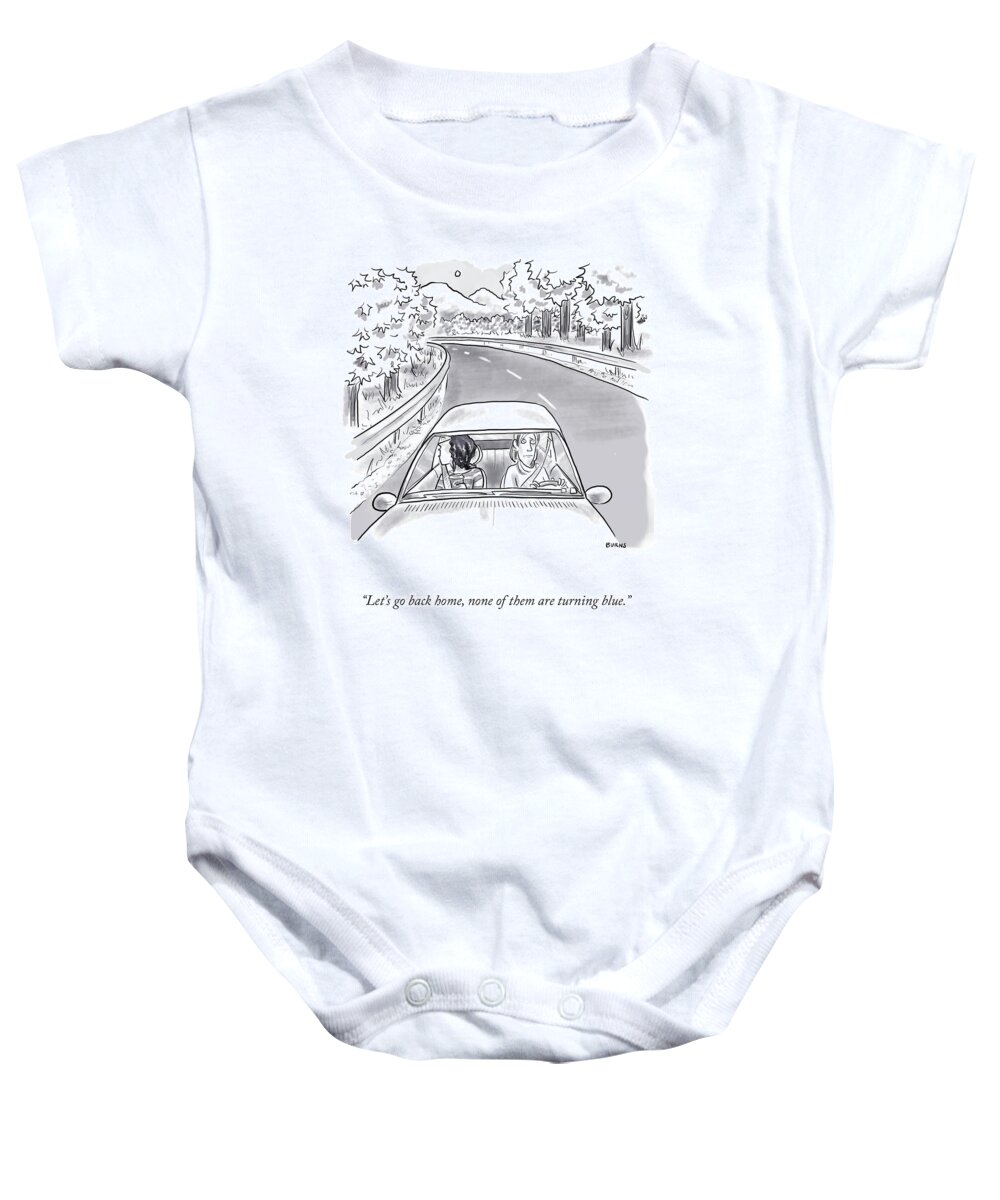 let's Go Back Home Baby Onesie featuring the drawing Go Back by Teresa Burns Parkhurst