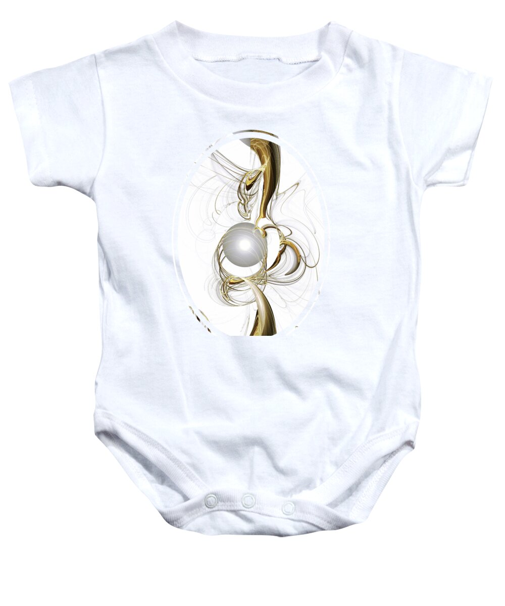 Gold Baby Onesie featuring the digital art Gold and Pearl by Anastasiya Malakhova