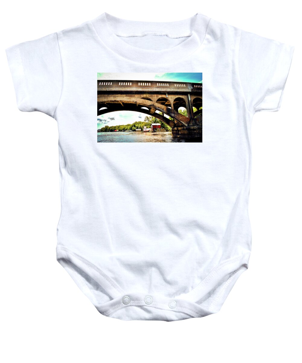 Wagon Bridge Baby Onesie featuring the photograph Good Afternoon by Susie Loechler