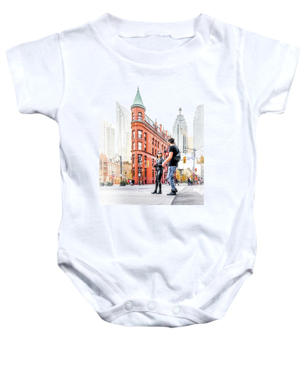 Gooderham Building Baby Onesie featuring the photograph Gooderham Flatiron Building Toronto by Dee Potter