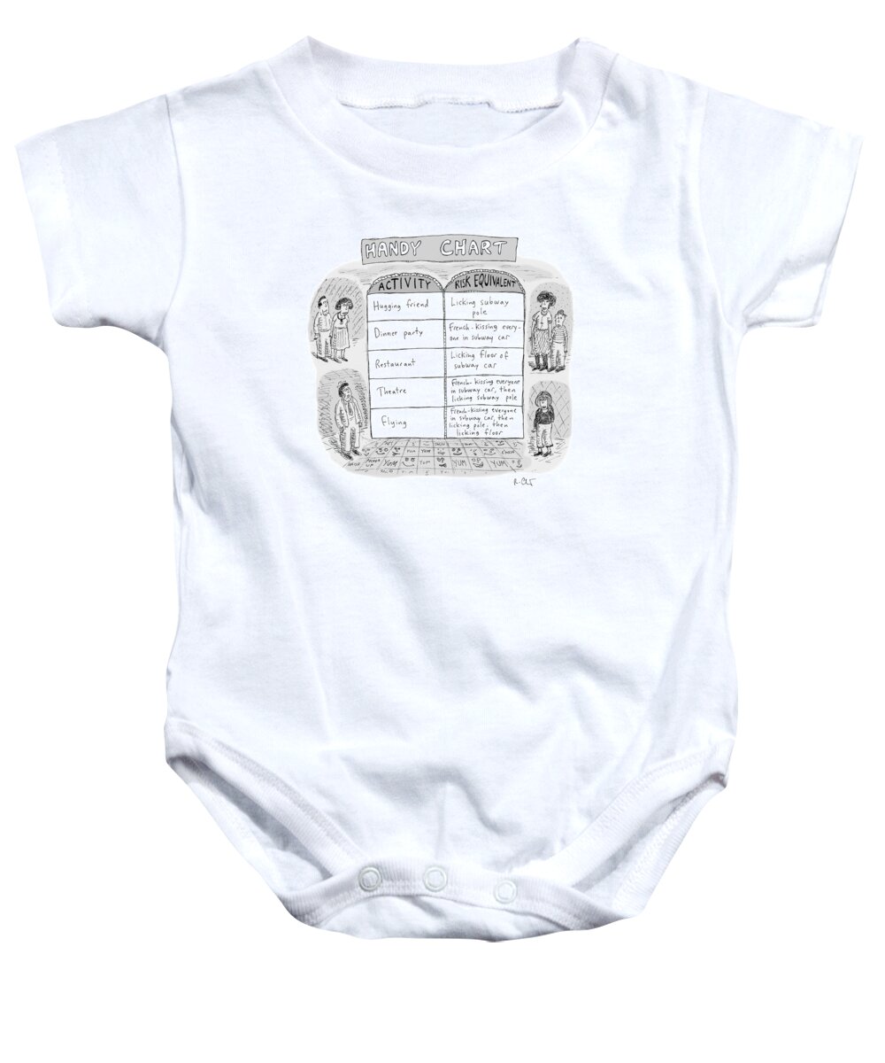 Captionless Baby Onesie featuring the drawing Handy Chart by Roz Chast