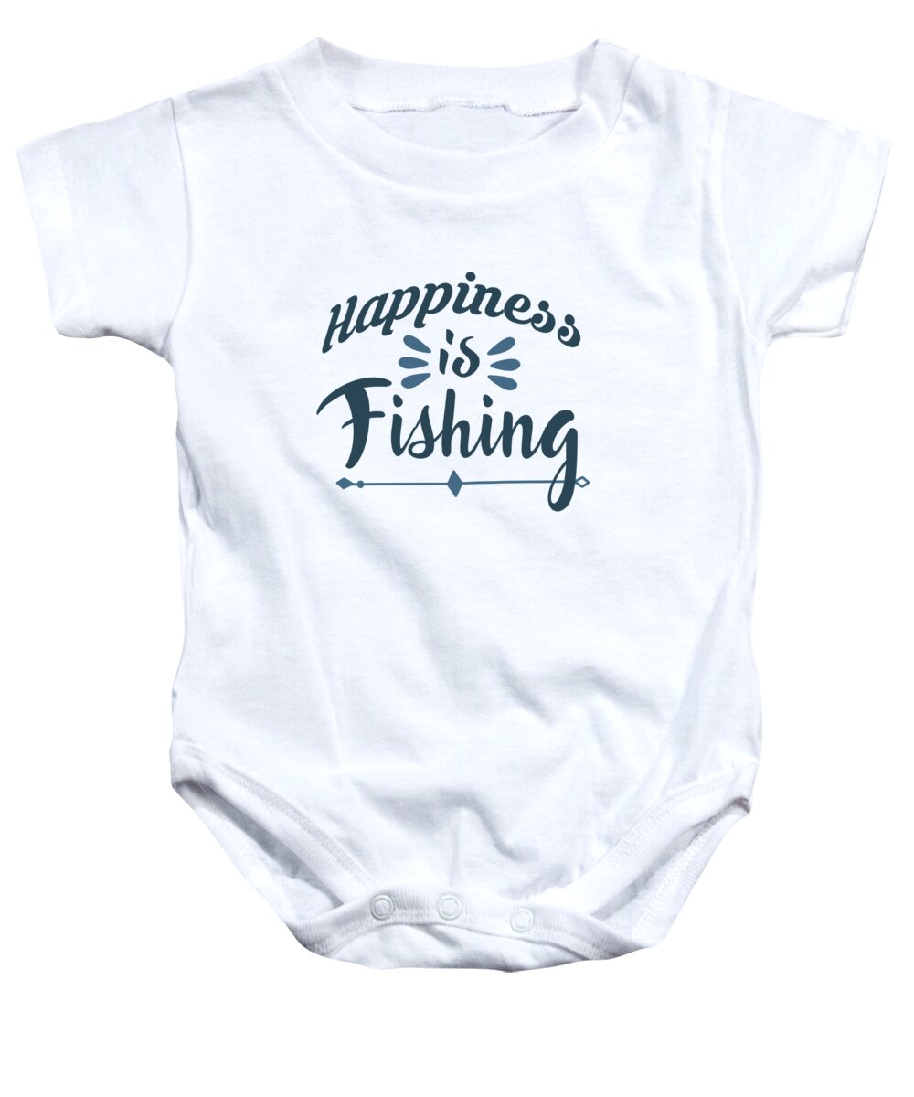 Fishing Baby Onesie featuring the digital art Happiness is fishing by Jacob Zelazny