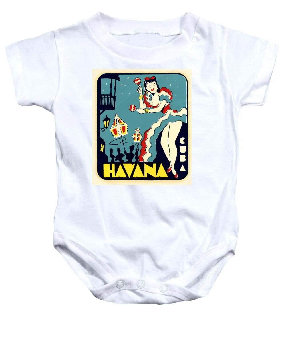 Cuba Baby Onesie featuring the drawing Havana Cuba Decal by Unknown
