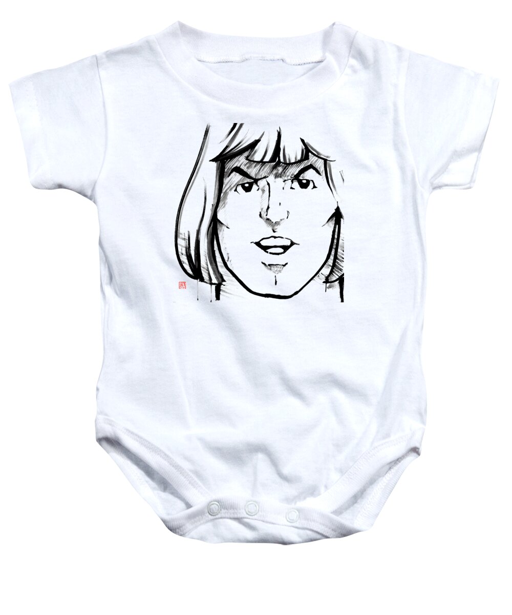 He-man Baby Onesie featuring the drawing He-man by Pechane Sumie