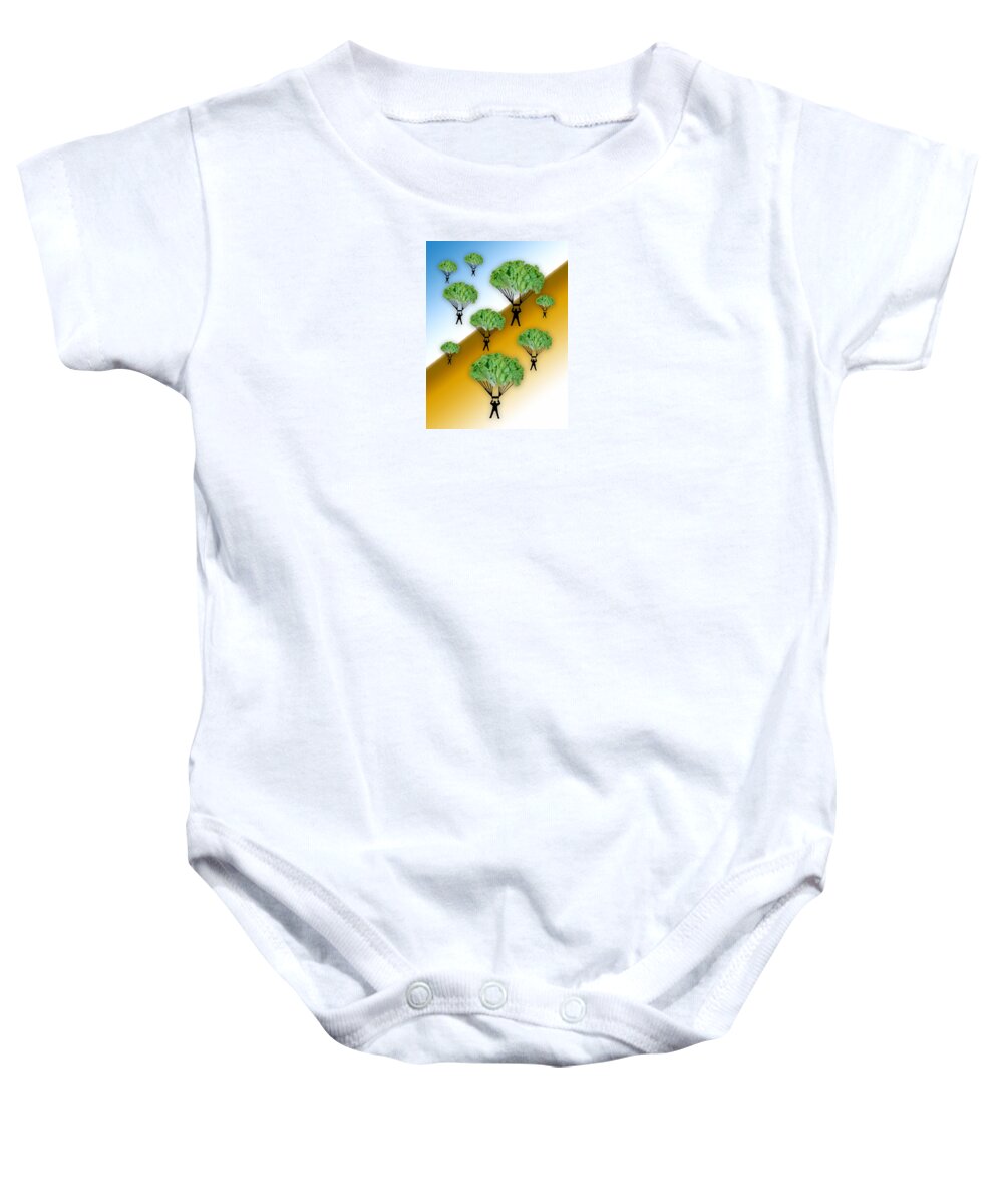Skydiving Baby Onesie featuring the mixed media Healthy Lifestyle by Marvin Blaine