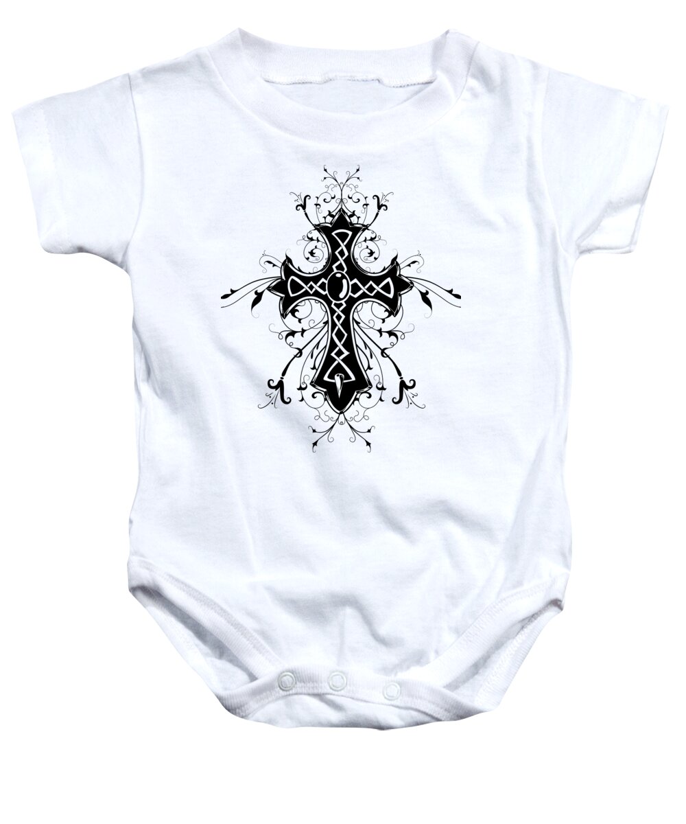 Religion Baby Onesie featuring the digital art Heraldry Cross Religious Religion by Jacob Zelazny