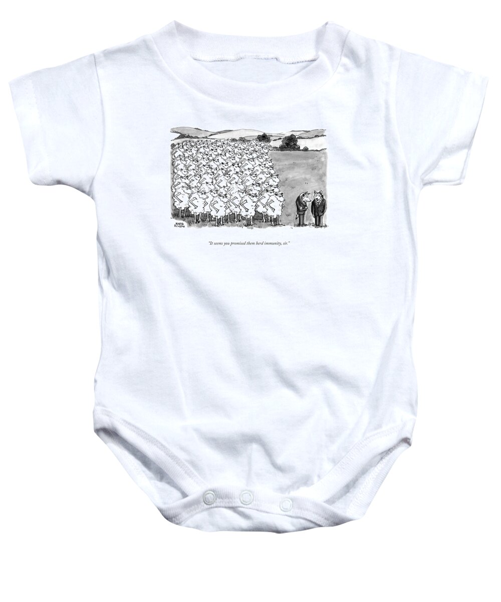 Cctk Baby Onesie featuring the drawing Herd Immunity by Marisa Acocella Marchetto