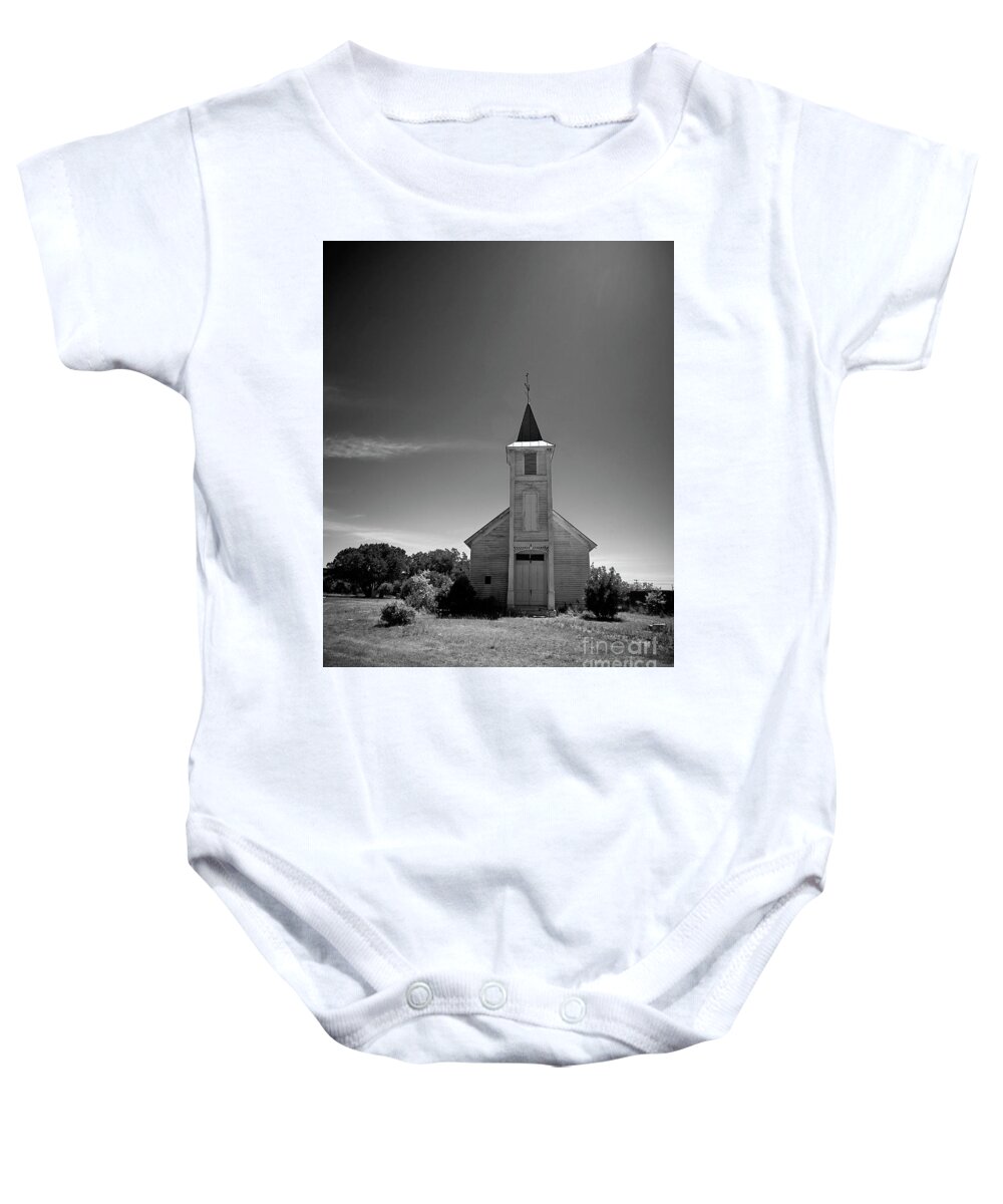Church Baby Onesie featuring the photograph Hill Country Country Church by Andrea Smith