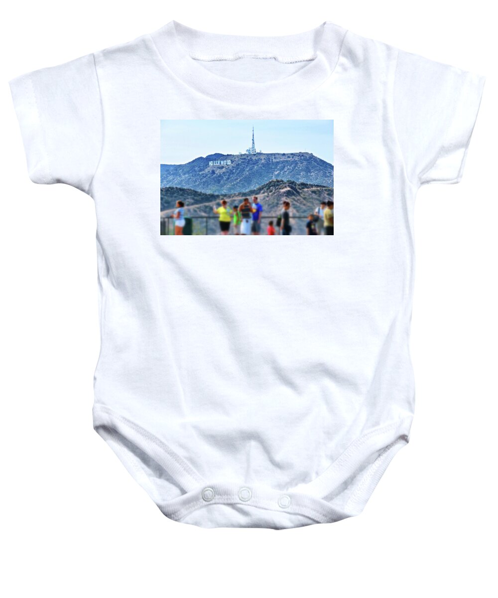 Hollywood Sign Baby Onesie featuring the photograph Hollywood Sign from Mount Wilson Observatory by Jim Albritton