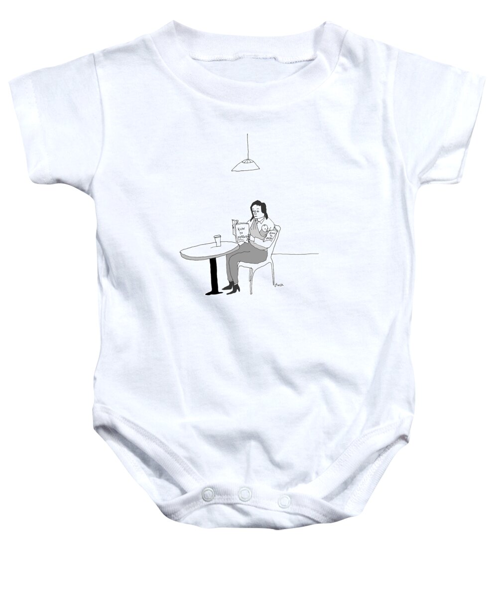 Captionless Baby Onesie featuring the drawing How To by Liana Finck