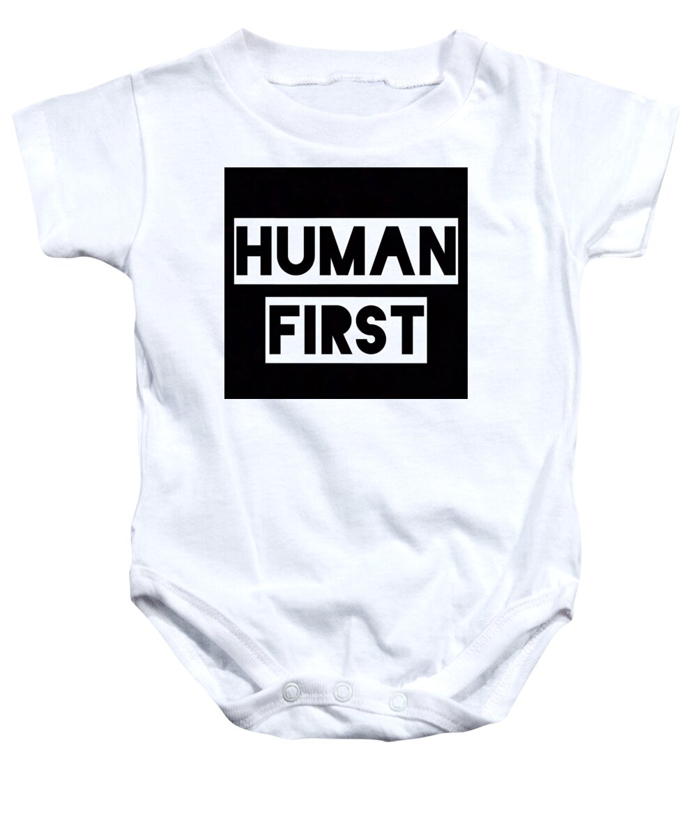  Baby Onesie featuring the painting Human First by Clayton Singleton