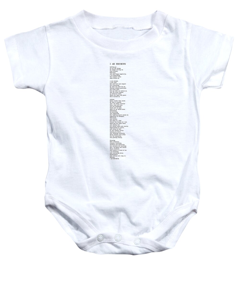 I Am Becoming Baby Onesie featuring the digital art I Am Becoming - Poem without design by Tanielle Childers