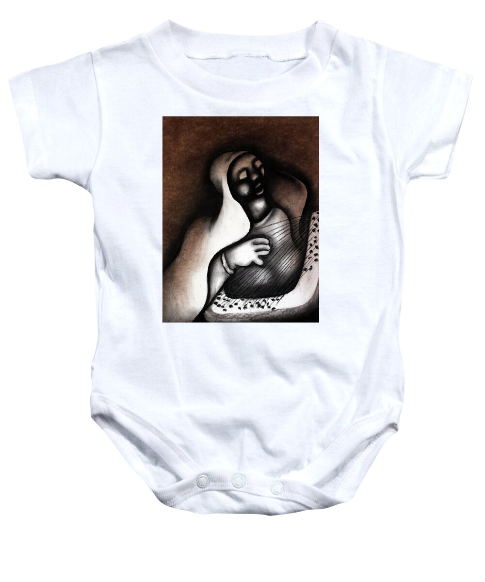 Moa Baby Onesie featuring the painting I Hear An Angel by David Mbele