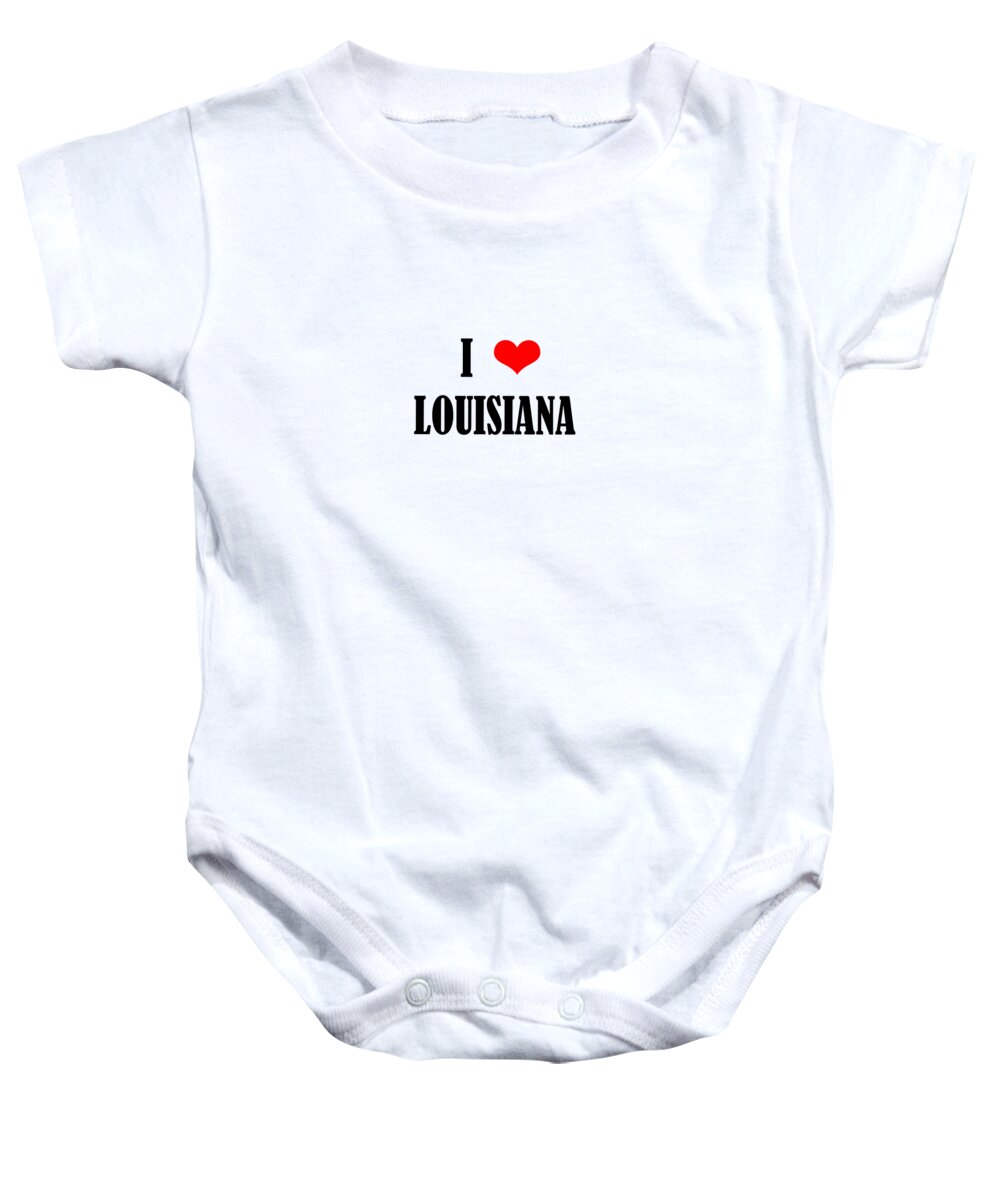 Louisiana Baby Onesie featuring the digital art I Love Louisiana by Johanna Hurmerinta