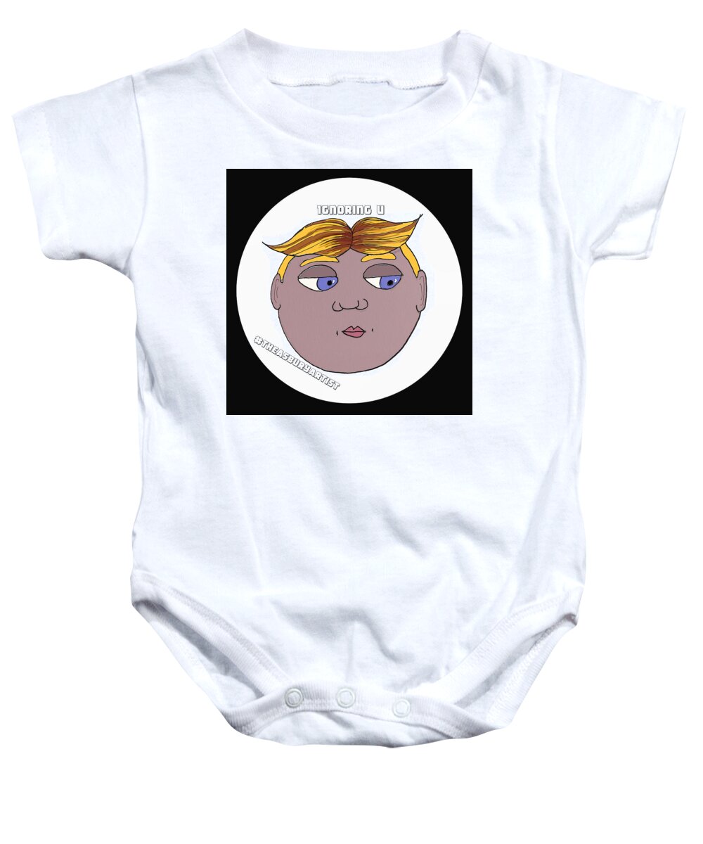 Tillie Baby Onesie featuring the drawing Ignoring u Tillie by Patricia Arroyo