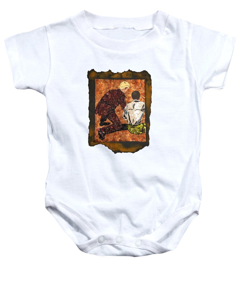 Glass Baby Onesie featuring the mixed media Illya Takes Over by Matthew Lazure