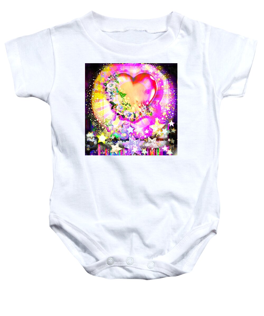 Hearts Baby Onesie featuring the digital art In Heartbeats by BelleAme Sommers