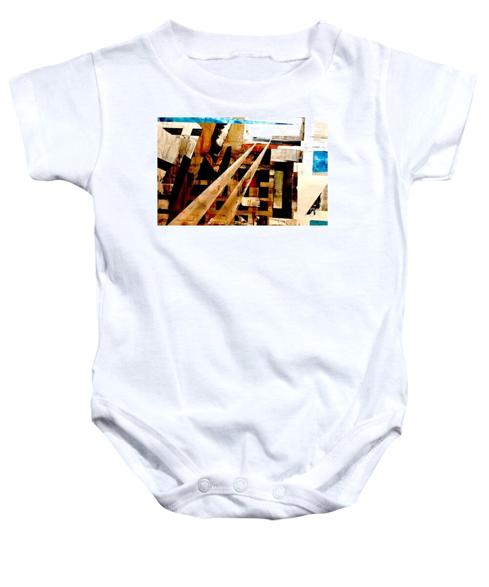 Cityscape Baby Onesie featuring the painting In the City by Jeremiah Ray