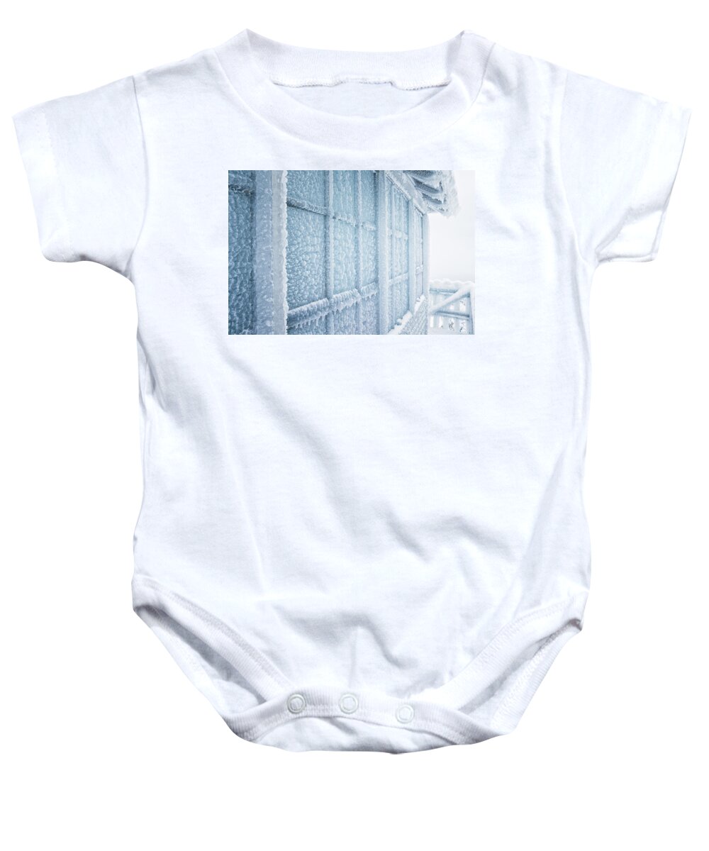 Kearsarge North Baby Onesie featuring the photograph In The Extreme, Kearsarge North Fire Tower. by Jeff Sinon