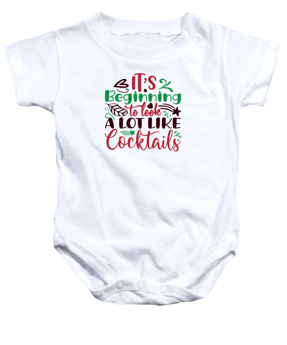 Boxing Day Baby Onesie featuring the digital art Its beginning to look a lot like cocktails by Jacob Zelazny