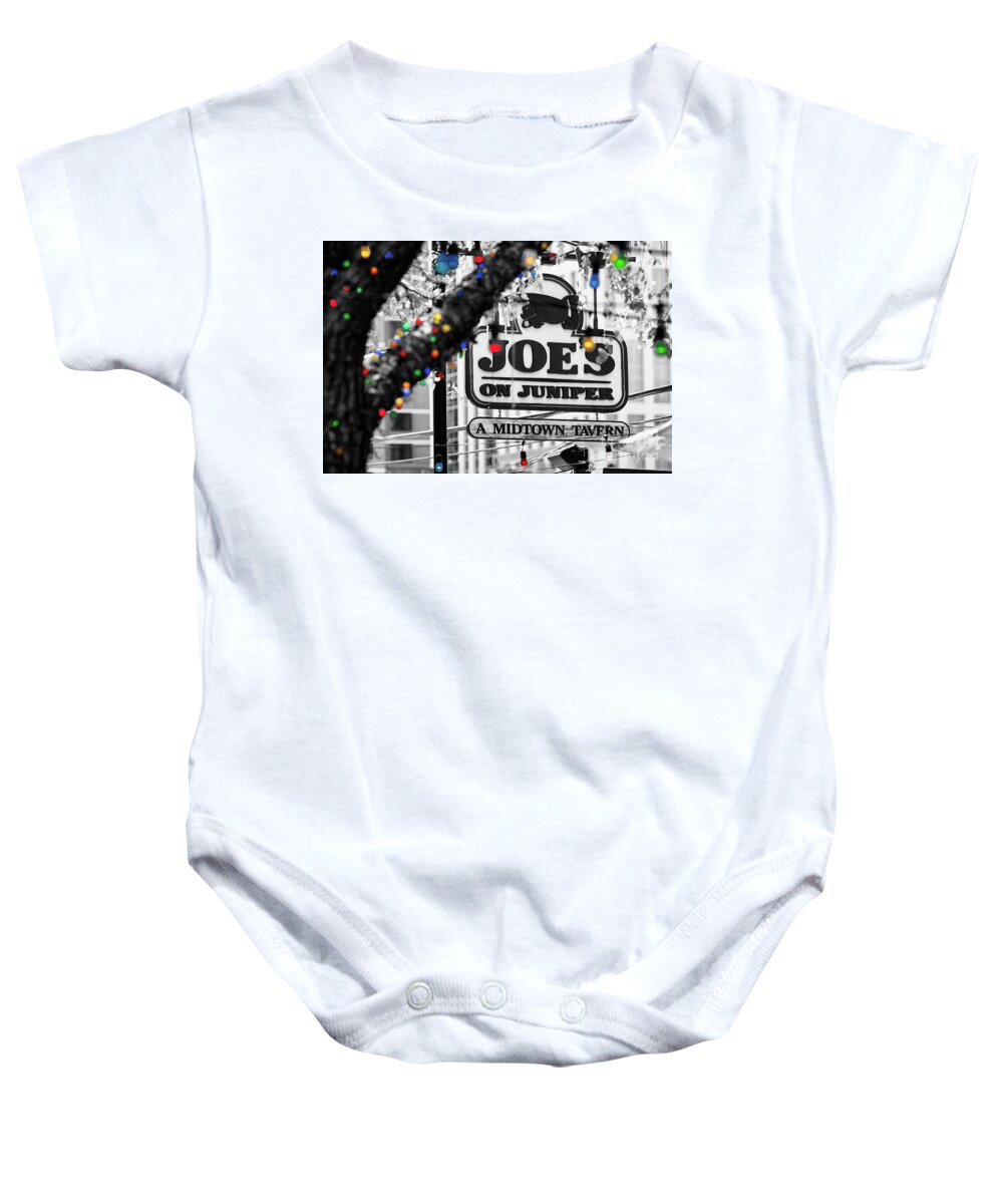 Midtown Baby Onesie featuring the photograph Joes On Juniper by Doug Sturgess