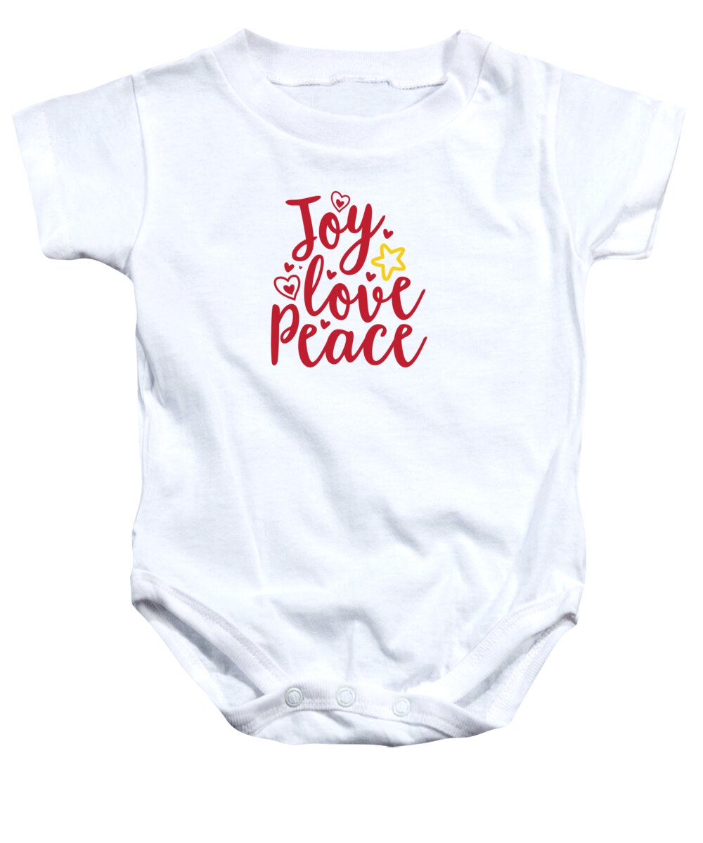 Boxing Day Baby Onesie featuring the digital art Joy love peac by Jacob Zelazny
