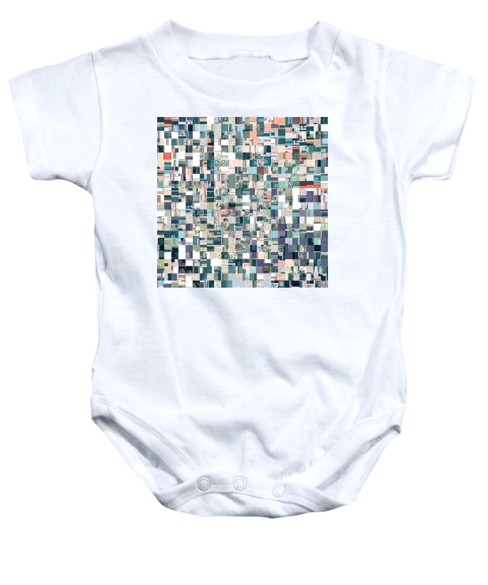 Abstract Baby Onesie featuring the digital art Jumbled Geometric Abstract by Phil Perkins