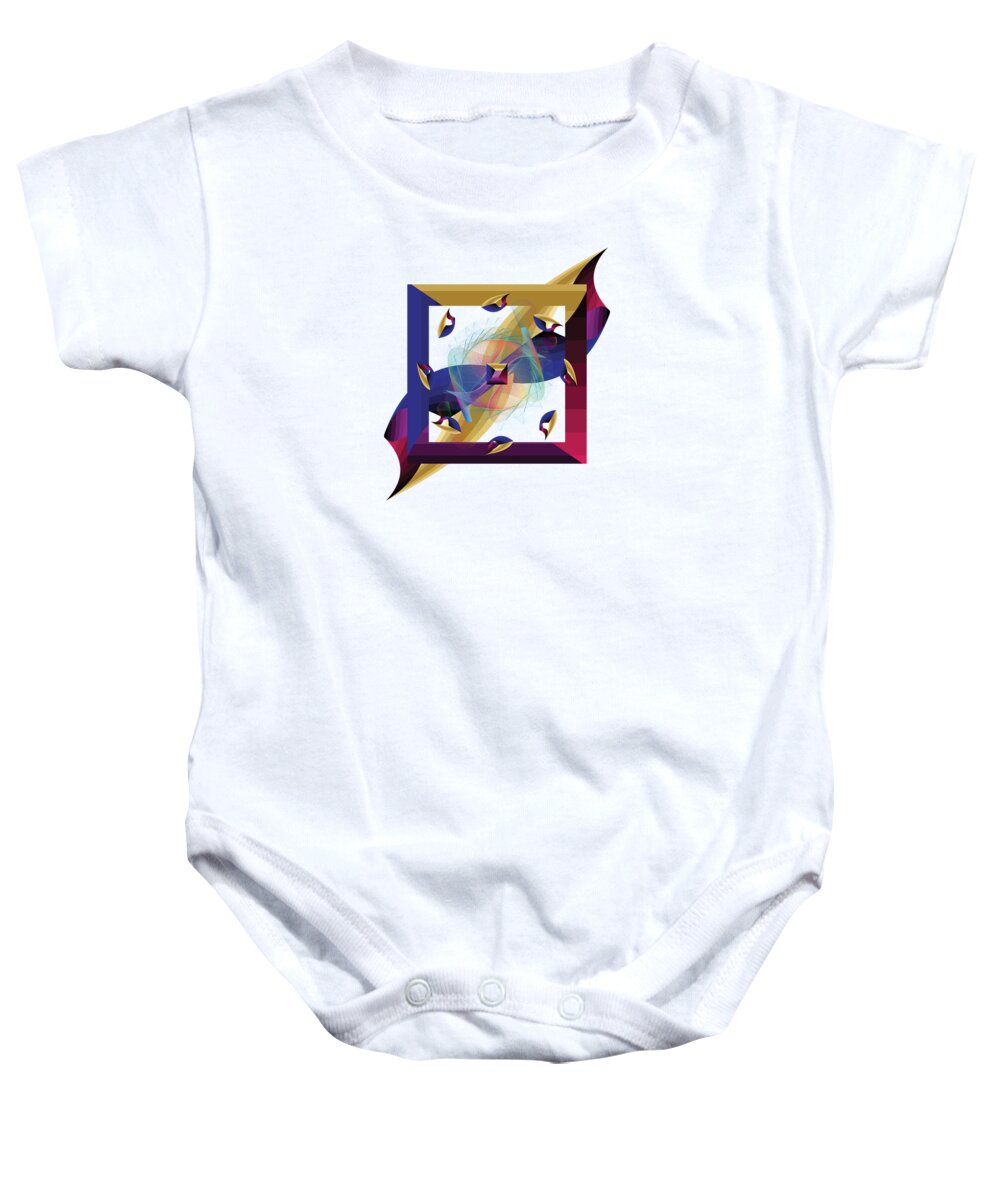 Abstract Graphic Baby Onesie featuring the digital art Kuklos No 4368 multi png by Alan Bennington