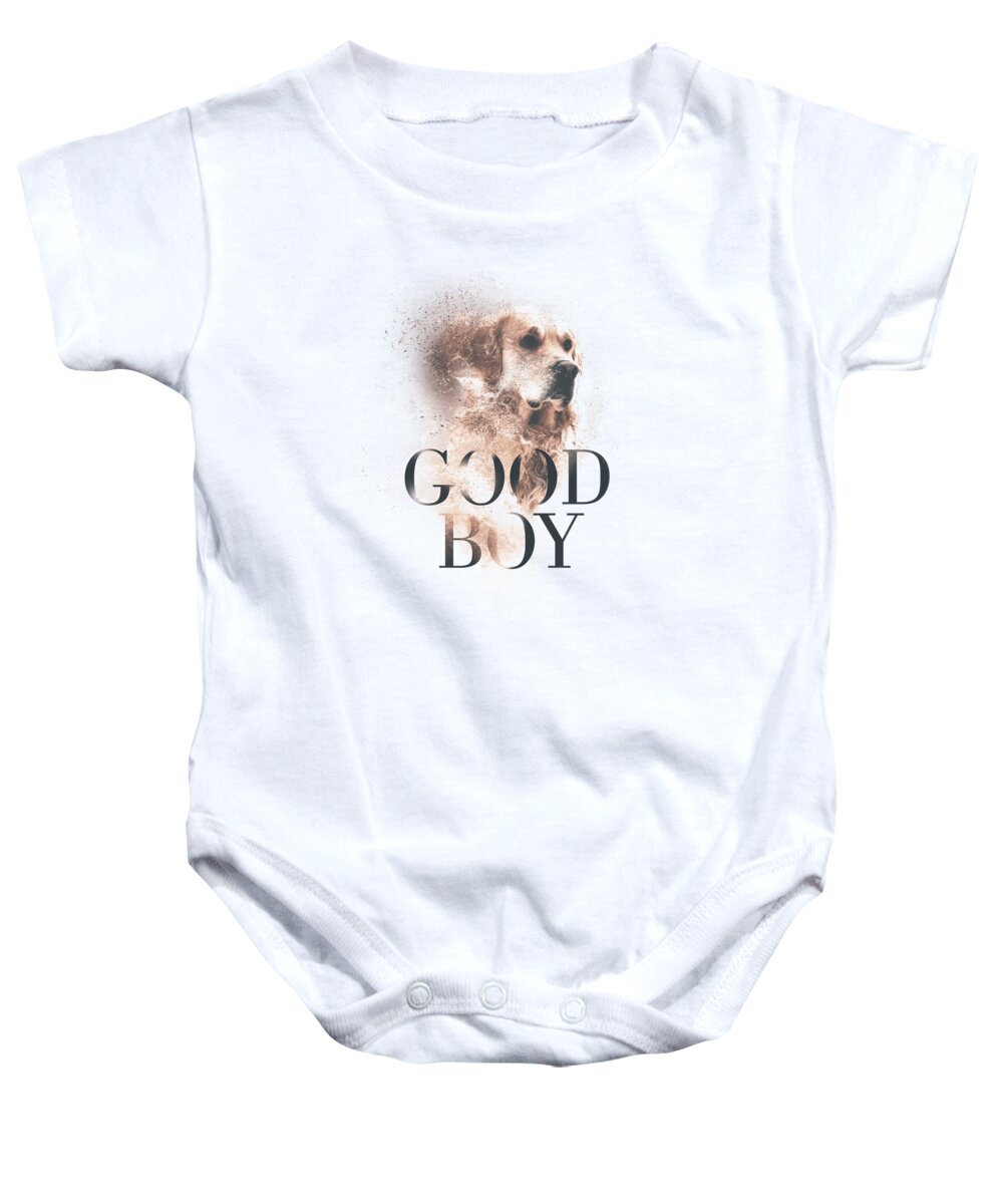 Labrador Retriever Baby Onesie featuring the digital art Labrador Retriever Good Boy by Jacob Zelazny