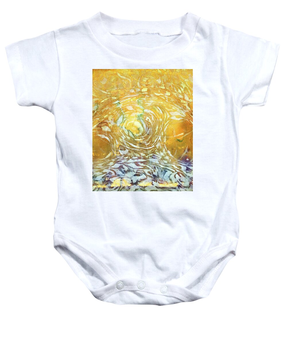 Watercolour Baby Onesie featuring the painting Light the Dark by Petra Rau