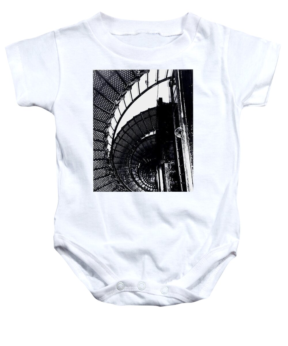 Lighthouse Baby Onesie featuring the photograph Lighthouse dizzinesso by Judy Stepanian