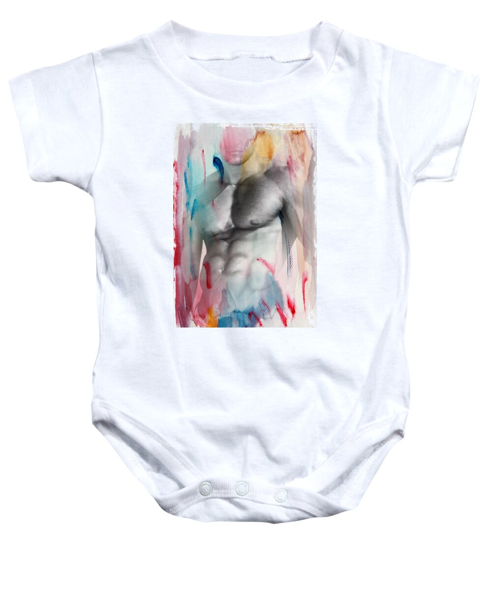 Male Nude Art Baby Onesie featuring the painting Love Colors by Mark Ashkenazi