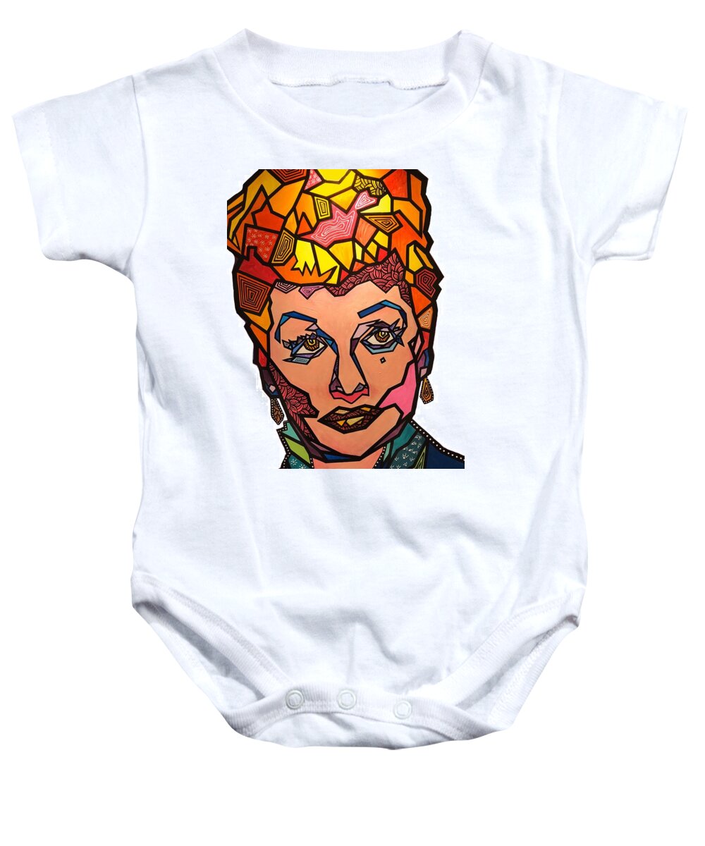 Ilovelucy Baby Onesie featuring the painting Lucy in Our Sky by Marconi Calindas